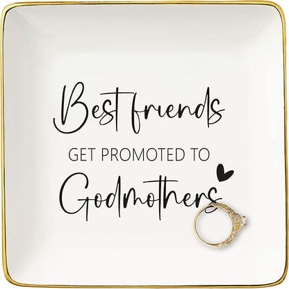Godmother Appreciated Gift,First Time Godmother,Thank You Gift,Godmother Proposal Gift,Pregnancy Announcement Gift,Christening Gift,Baptism Gift,Christmas Gift-Jewelry Tray Trinket Holder Ring Dish