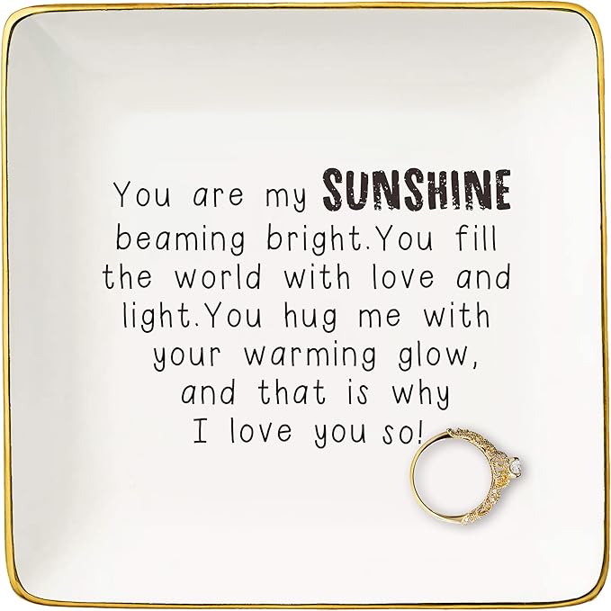 Mom Gifts,Teacher Gift from Kids,Mother's Day Birthday Christmas Gifts for Teacher Mom-Thank You Gifts for Mom Teachers-Mother,Teacher Appreciation Gift-Ceramic Jewelry Tray Trinket Holder Ring Dish