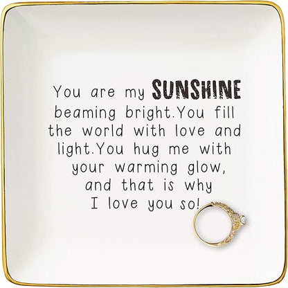 Mom Gifts,Teacher Gift from Kids,Mother's Day Birthday Christmas Gifts for Teacher Mom-Thank You Gifts for Mom Teachers-Mother,Teacher Appreciation Gift-Ceramic Jewelry Tray Trinket Holder Ring Dish