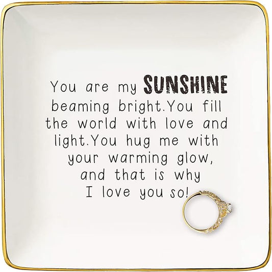 Mom Gifts,Teacher Gift from Kids,Mother's Day Birthday Christmas Gifts for Teacher Mom-Thank You Gifts for Mom Teachers-Mother,Teacher Appreciation Gift-Ceramic Jewelry Tray Trinket Holder Ring Dish