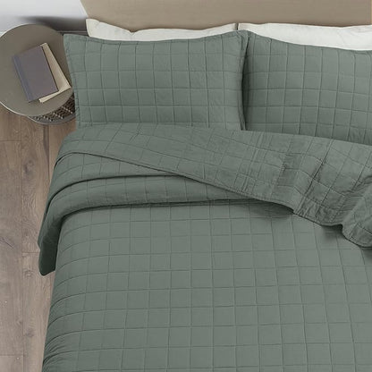 100% Cotton Quilt Sets Oversized King Size - Soft Lightweight Quilt for Bed Bedding Set for Bedroom Decor-Bedspread in Geometric Pattern with 2 Pillow Shams for All Season, 120x120 inches