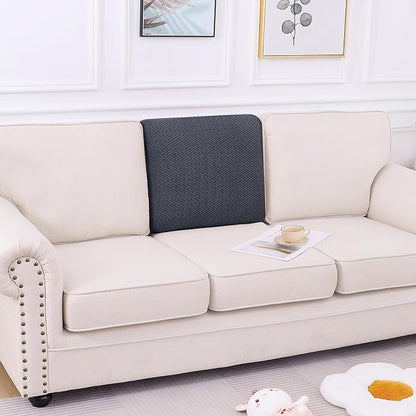 Smiry Waterproof Couch Cushion Covers, Stretch Jacquard Thick Sofa Cushion Covers, Washable Seat Slipcover Elastic Furniture Protector for Pets, Kid (Back Cover M, Dark Grey)