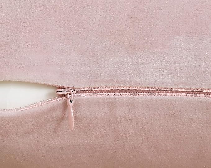 Jeneoo Comfy Soft Velvet Throw Pillow Covers for Sofa Couch, Decorative Solid Square Cushion Cases for Bedroom Car (Baby Pink, 20 x 20 Inches, 2 Pieces)