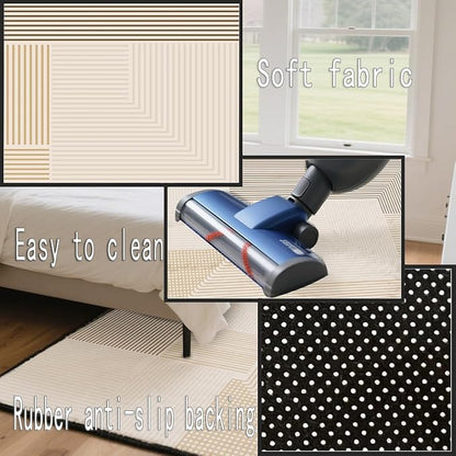 Abstract Washable Area Rug 5x7Ft Soft Non Slip Durable High Traffic Rug for Living Room, Bedroom & Home Office