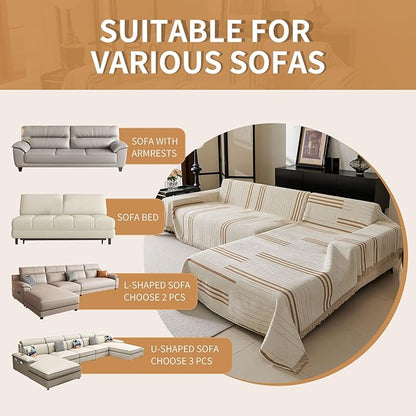 Boho Non Slip Covers Sofa Covers for 3 Cushion Chenille Dog Pet Couch Protector Washable Anti-Slip Sectional Couch Cover Tassels L Shaped Sofa Cover