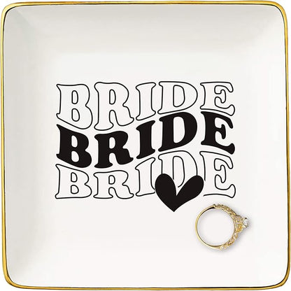 NZY Future Mrs.-Funny Engagement Gift for Bride-Bride to Be-Newly Engaged-Bridal Shower Gifts for Her-Bachelorette Party Gifts for Women-Wedding-Ceramic Jewelry Tray Trinket Holder Ring Dish
