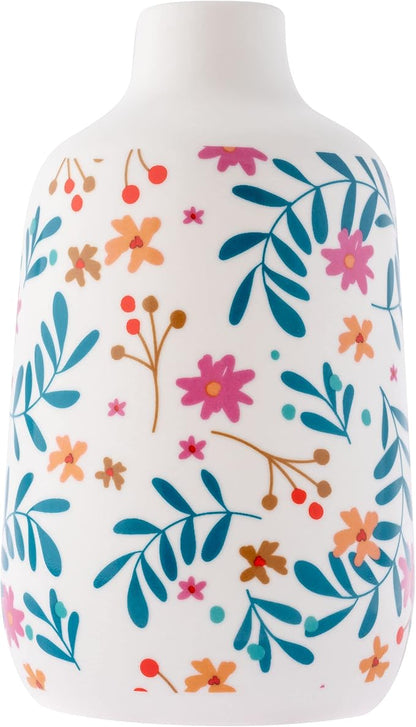 Karma, White Medium Bud Ceramic Flower Vases for Rustic Home Decor, Mini Vases for Modern Farmhouse Decor, Living Room, Mantel and Entryway Decor, Better Place