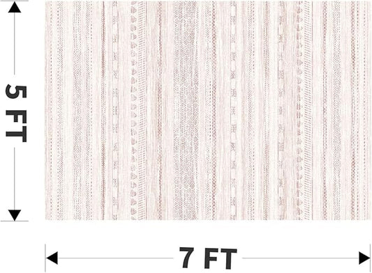 5x7 Pink Area Rugs for Living Room Machine Washable Rug Distressed Girls Nursery Rug Indoor Carpet Neutral Moroccan Boho Ultra Soft Area Rug for Bedroom Dining Room Playroom Office