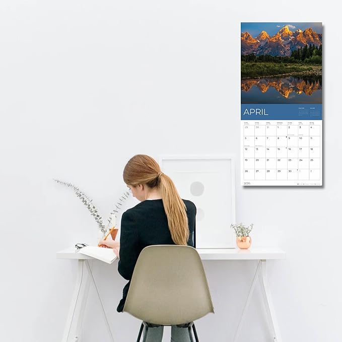 Mountains Wall Calendar 2026 | Nature Calendar | 12" x 24" Open | Giftable Scenic Calendar 2026 | Thick & Sturdy Paper for Organizing & Planning | Pacific Waters Press (Mountains)