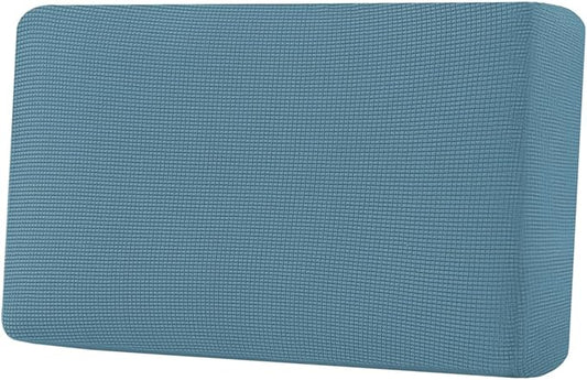 H.VERSAILTEX Super Stretch Individual Seat Cushion Covers Sofa Covers Couch Cushion Covers Slipcover Sets Thick Jacquard Textured Twill Fabric (1 Piece Loveseat Cushion Cover, Storm Blue)