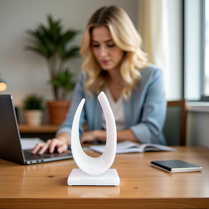Abstract Sculpture - Modern Imitation Marble Style Arc Ornaments, Minimalist Art Home Decoration, Suitable for Living Room, Office, Bedroom Furnishings
