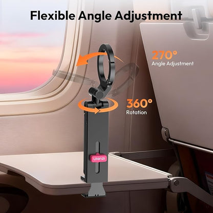 ULANZI MA88 Magnetic Airplane Phone Holder for MagSafe iPhone 17-12 Series, Strongest Magnet Handsfree Phone Tripod Mount for Woman Man, 360° Rotation Long Flight Travel Essentials for Seat Tray Table