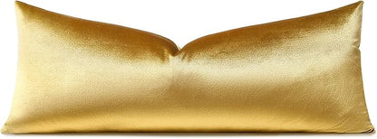 Artscope Luxury Velvet Pillow Covers Super Soft Decorative Rectangle Throw Pillow Covers Case Cushion Covers for Sofa Couch Bedroom Car Decor 14x36 Inch Shimmery Gold