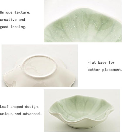 Ceramic Ring Dish, Jewelry Dish Holder, Small Trinket Tray Plate for Earrings Rings Necklaces Keys, for Mom Friend Sister (Green Surface)