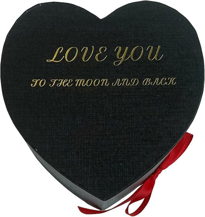 Preserved Roses Heart Shape Box Valentines Day Gifts for Her Mothers Day Forever Flowers (Multicolor-red, One Size)