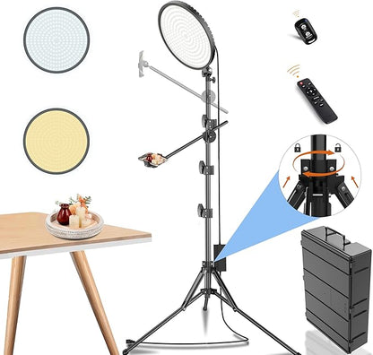Large Ring Light Professional 55W with 72" Tripod Stand,Full-Screen Selfie Ring Light All-Purpose Stand for Live Stream, YouTube, TikTok, Video Recording with Remote (black-011,13)