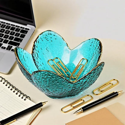 Small Jewelry Tray Dish for Women, Green Glass Jewelry Dish Trinket Tray, Flower Ring Dish Engagement Gift, Crystal Ring Holder Dish, Bathroom Jewlery Plate Dish, Jewelry Bowl for Earrings
