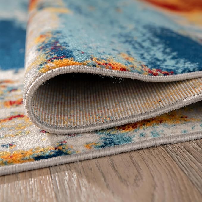 Rugshop Sky Collection Abstract Runner Rug, Non-Shedding Carpet for Hallway or Entryway, 2' x 7'