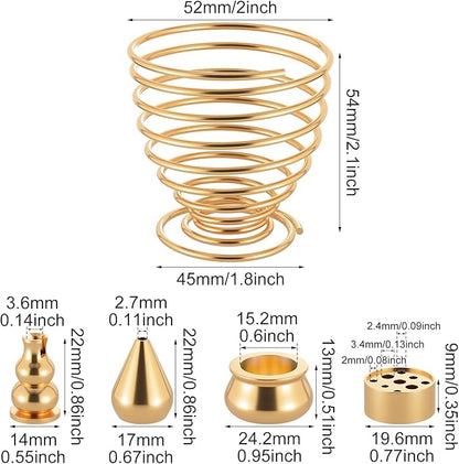 OIIKI Brass Incense Holder, Coil Incense Burner, Incense Stick Holder, Alloy Cone Ash Catcher for Indoor Outdoor Use (5 Styles)