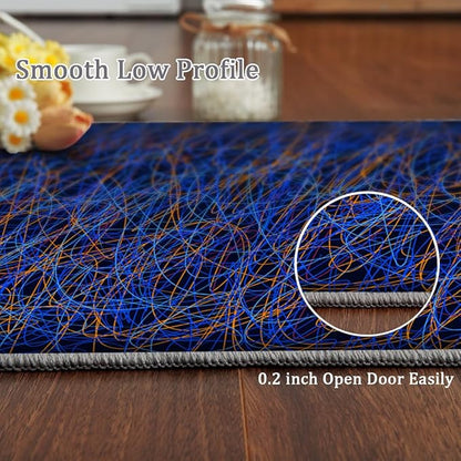 Vintage Grunge Arcade Rug 5x7 Area Rugs Abstract Colorful Lines Rugs Non Slip Machine Washable Indoor Throw Carpet for Living Room Bedroom Nursery Study Office Entrance Foyer