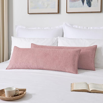 Kevin Textile 14x36 Inch Long Lumbar Cover 1 Pack Valentines Day Soft Boucle Textured Decorative Waterproof Rectangle Cushion Elegant Accent Pillows for Couch Sofa Chair Bed Home Plush Pink