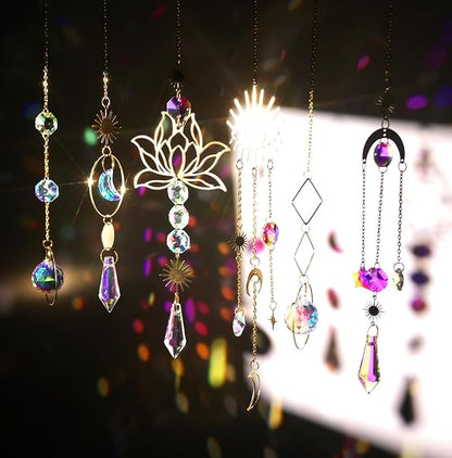 ilclviz Suncatcher Crystal Hanging Sun Catcher Prism with Chain Pendant Ornament Crystal Balls for Window