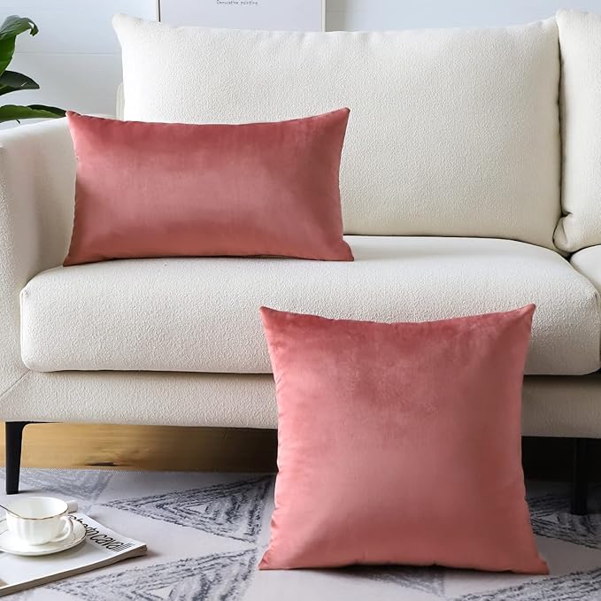 Artscope Luxury Velvet Pillow Covers Super Soft Decorative Rectangle Throw Pillow Covers Case Cushion Covers for Sofa Couch Bedroom Car Decor 16x24 Inch Jam