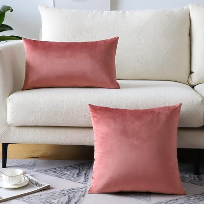 Artscope Luxury Velvet Pillow Covers Super Soft Decorative Rectangle Throw Pillow Covers Case Cushion Covers for Sofa Couch Bedroom Car Decor 16x24 Inch Jam