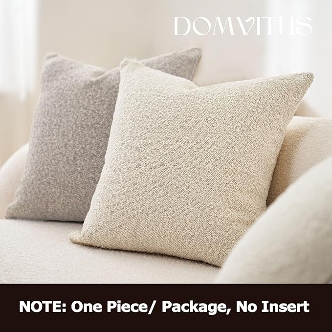 DOMVITUS Boucle Pillow Covers 12x20 Luxury Throw Pillow Covers Decorative Pillows for Bed Sofa Pillows for Living Room Accent Couch Pillows Soft Cushion Case, 1PC, Buttery Cream