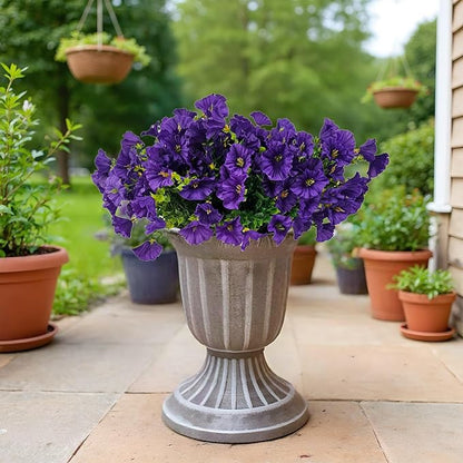 Artificial Silk Flowers for Outdoor Decoration,12 Bundles Faux Flowers Colorful Morning Glory with Eucalyptus Fake Plants Greenery UV Resistant for Outside Front Door Planter Porch Patio Yard