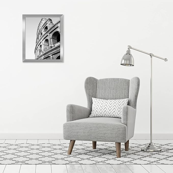 Americanflat 20x24 Picture Frame with Polished Plexiglass - Silver Picture Frame - Wide Photo Frames Made of Engineered Wood for Vertical or Horizontal Wall Display - Epic Collection - Silver