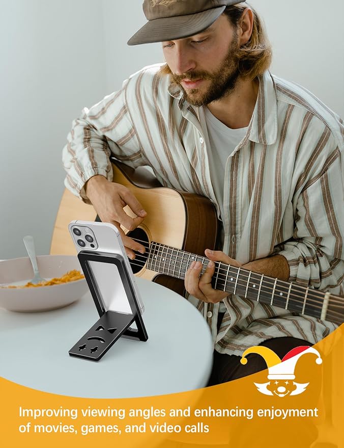 Ultra - Thin Portable Phone Stand: Foldable & Space - Saving, Fits 3.7-7 inch Devices, Black