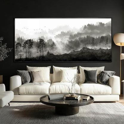 Black and White Wall Art Forest Home Wall Decor Modern Photo Prints 32"x70" Art for Office Framed Pictures for Living Room
