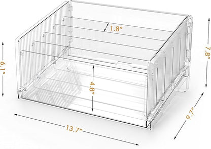 File Sorter Organizer, 5 Sections Acrylic Letter Tray for Desk, Mail Organizer Letter Holder for Envelopes, Mail, Electronics 2Pack 2PCS