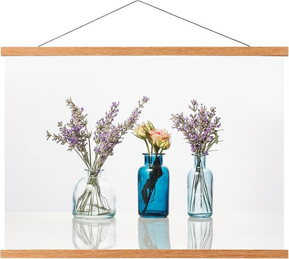 FALAMON Magnetic Poster Hanger Frame, 32x24 32x48 32x40 Teak Wood Magnet Poster Frame for Posters, Prints, Photos, Pictures, Maps, Scrolls, and Canvas Artwork