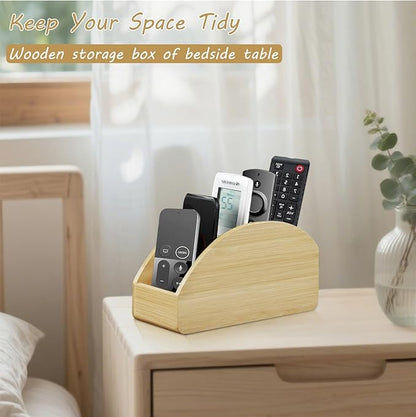 BIBELUN TV Remote Control Holder with 5 Compartments, Bedside Table Remote Caddy, Desktop Storage Box Organizer/Tray to Store Pen, Controllers, Media Player, Cosmetics, Office Supplies, Home Décor