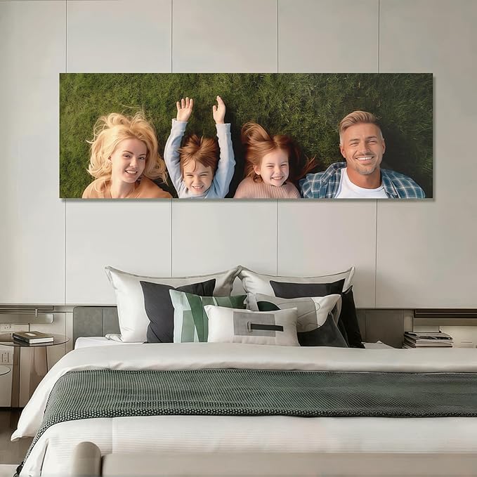 JIMUJIA Custom Canvas Art Print 36"x12" - Unframed Artwork, Personalized Wall Decor, Customizable Photo, Custom Portrait, Office, Living Room, Bedroom Wall Art(36×12in,Unframe)