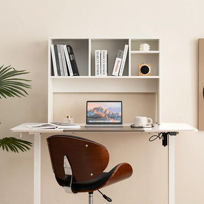 Desktop Bookshelf, 3-Tier Wood Countertop Bookcase with 5 Shelves, Desk Hutch for College Dorm, Multipurpose Desk Organizer Shelf Display Rack for Home Office, Hutch Top Only