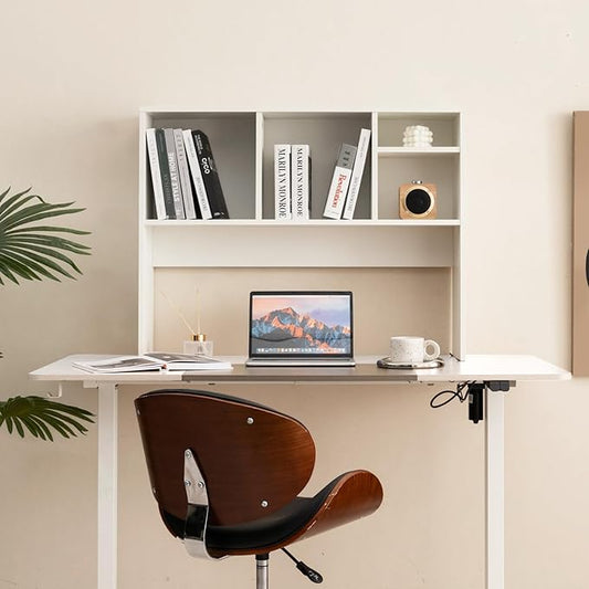 Desktop Bookshelf, 3-Tier Wood Countertop Bookcase with 5 Shelves, Desk Hutch for College Dorm, Multipurpose Desk Organizer Shelf Display Rack for Home Office, Hutch Top Only