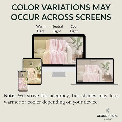 Cloud Scape Linen 8-Layer Muslin Blanket King Size for Adult - 100% Cotton, Breathable and Soft, Perfect Winter Cozy Blanket, Fits up to California King Bed, 92x108, Seashell Pink