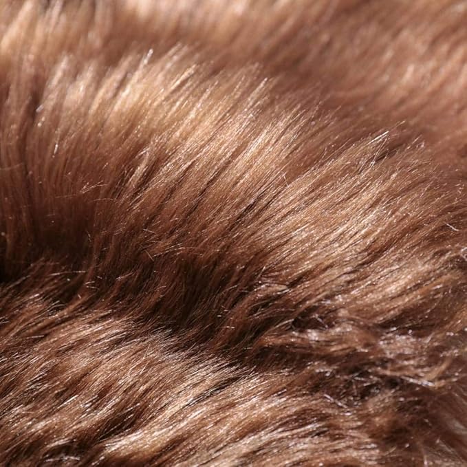 Carvapet 2x3 Brown Faux Sheepskin Area Rug – Fluffy Shaggy Soft Fur Floor Mat, Plush Bedside Carpet and Sofa Cover for Bedroom, Living Room, Nursery