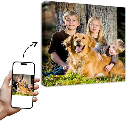 YYYYHPP Canvas Prints with Your Photos, Personalized Photo to Canvas Wall Art,Canvas Printing for Wedding, Family, Baby, Pets, Home Office Decor, Wrapped Frame 24"x24"