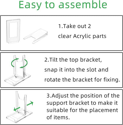 10 Pack Acrylic Book Stand for Display Adjustable Clear Display Holder Easel Collector Stand for Home Office Back to School Comic Album CD Magazine Postcard Artworks (4.2 x 4.3 x 2.35 Inch)