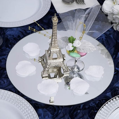 TABLECLOTHSFACTORY 12" Round Glass Mirror Wedding Party Table Decorations Centerpieces - 4 PCS