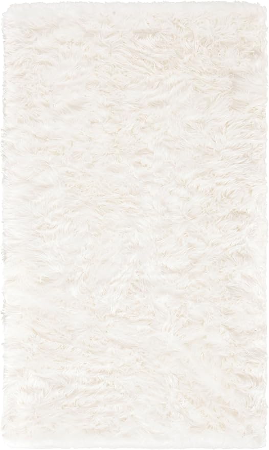 SAFAVIEH Faux Sheep Skin Collection 3' x 5' Ivory FSS235A Silken Glam 2.35-inch Thick Area Rug