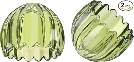 Tulip Lamp Shades Replacement, 5" Dia. * 4.25" H Green Glass Sconce Shade Heavy and Thick for Wall Sconces Pendant Lights Ceiling Lights Chandelier, 2 Pack