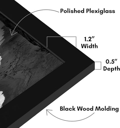 Americanflat 22x24 Picture Frame with Polished Plexiglass - Black Picture Frame - Wide Photo Frames Made of Engineered Wood for Vertical or Horizontal Wall Display - Epic Collection - Black