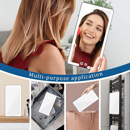 Led Car Sun Visor Vanity Mirror, Large Interior Mirrors with Lights, Dimmable Light up Vanity Makeup Mirror for Car,Rechargeable Rearview Mirrors for Sun Visor (White)