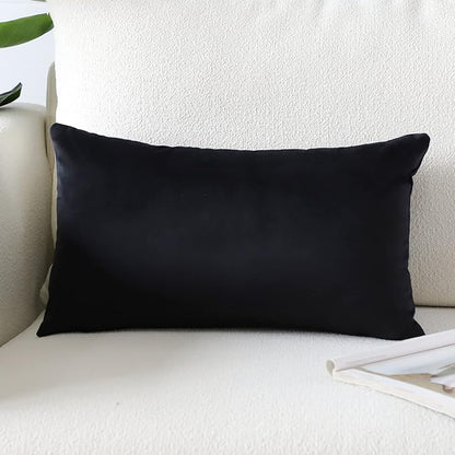 Artscope Luxury Velvet Pillow Covers Super Soft Decorative Square Throw Pillow Covers Case Cushion Covers for Sofa Couch Bedroom Car Decor 12x20 Inch Black
