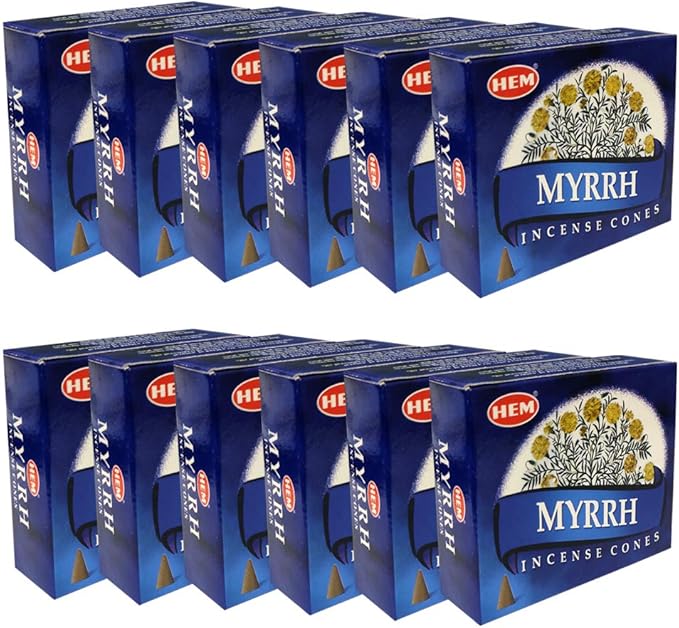 Myrrh Incense Cones and Cone Incense Burner Bundle Insence Insense Hem Incense